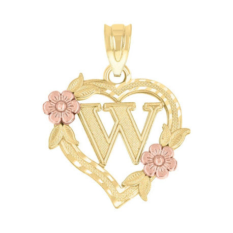 10Kt Gold Initial Pendant "W"