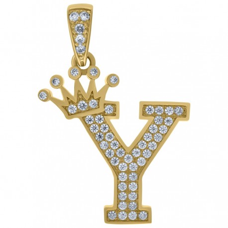 10Kt Gold Initial Pendant "Y"