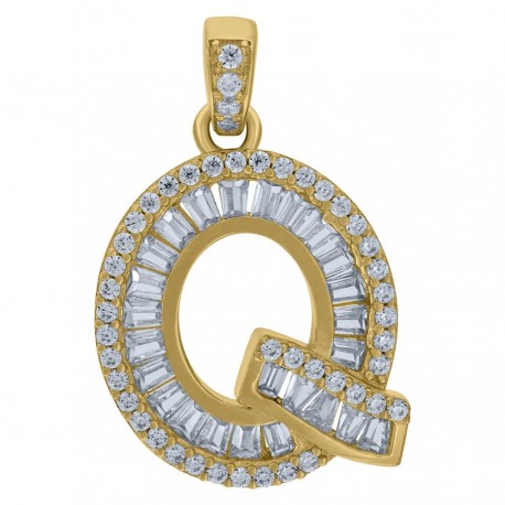 10Kt Gold Initial "Q" Letter Pendant