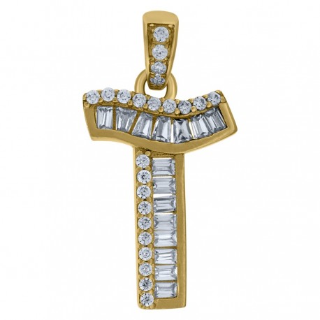 10Kt Gold Initial "T" Letter Pendant