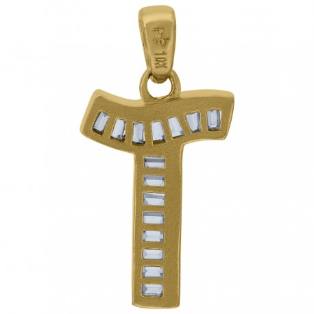 10Kt Gold Initial "T" Letter Pendant