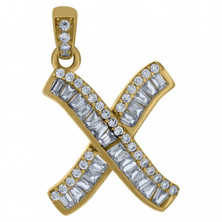10Kt Gold Initial "X" Letter Pendant