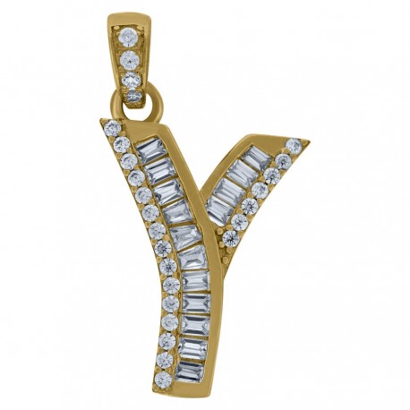 10Kt Gold Initial "Y" Letter Pendant