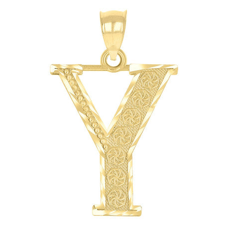 10Kt Gold Initial Letter Pendant "Y"