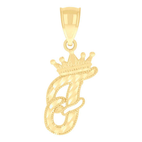 10Kt-Gold Initial"F" Pendant