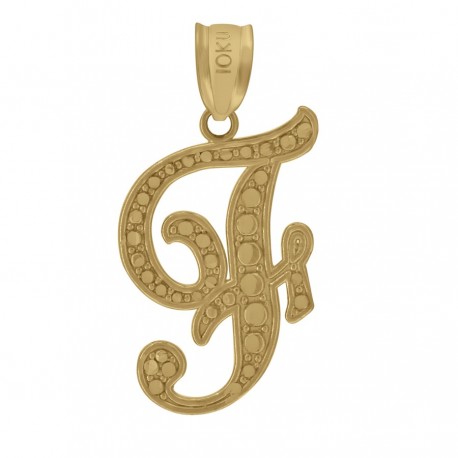 10Kt-Gold Initial"F"Pendant