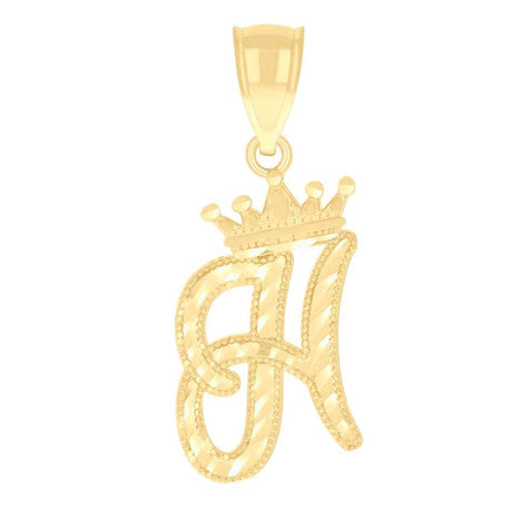 10Kt-Gold Initial"H" Pendant