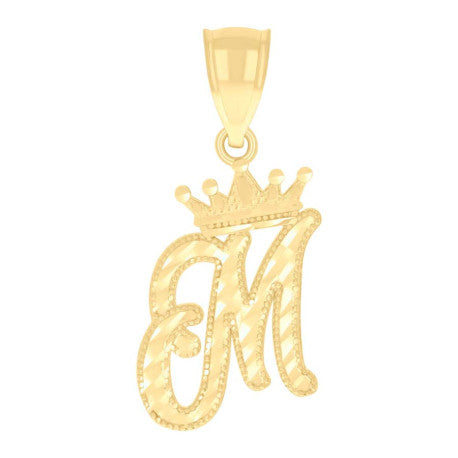 10Kt-Gold Initial"M" Pendant