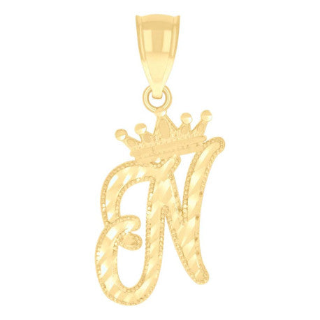 10Kt-Gold Initial"N" Pendant