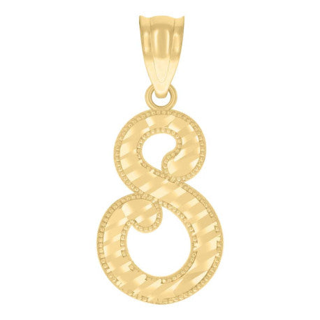 10Kt-Gold Initial"S" Pendant