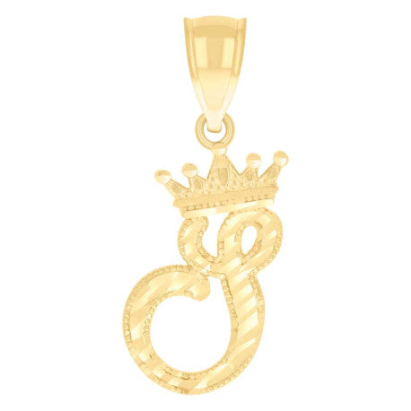 10Kt-Gold Initial"S" Pendant