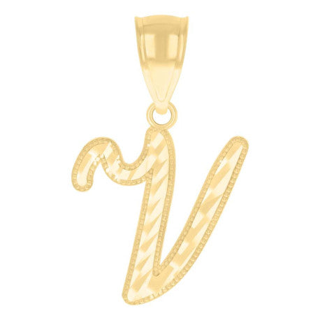 10Kt-Gold Initial"V" Pendant