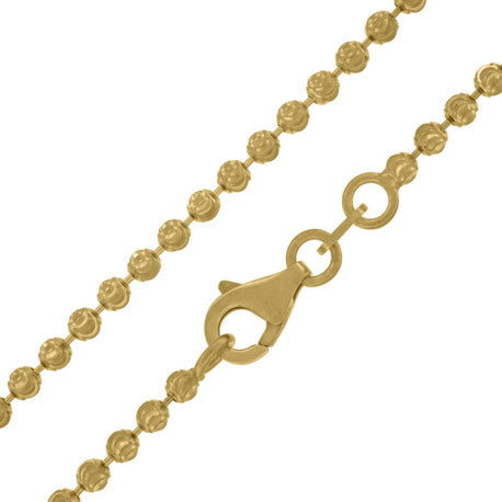 10kt Gold Moon Cut 2mm Chain