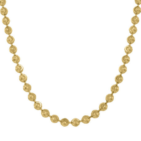 10kt Gold Moon Cut 3mm Chain