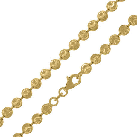 10kt Gold Moon Cut 4mm Chain