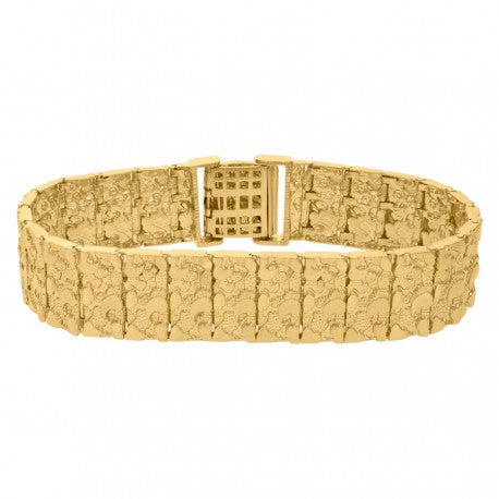 10Kt Gold Nugget Bracelet 16.5mm