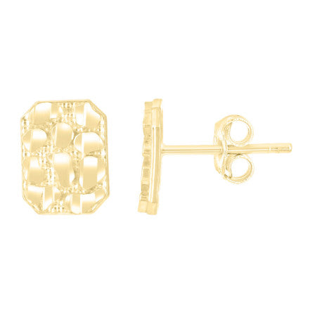 10Kt Gold Nugget Earring