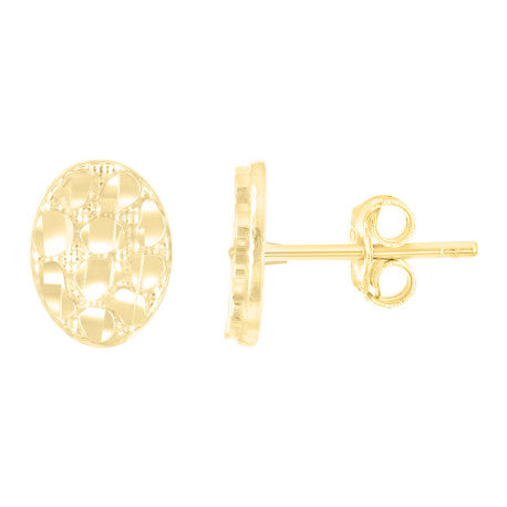 10Kt Gold Nugget Earring