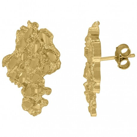 10Kt Gold Nugget Earring