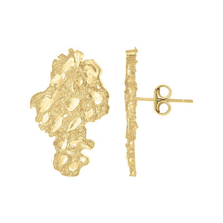10Kt Gold Nugget Earring