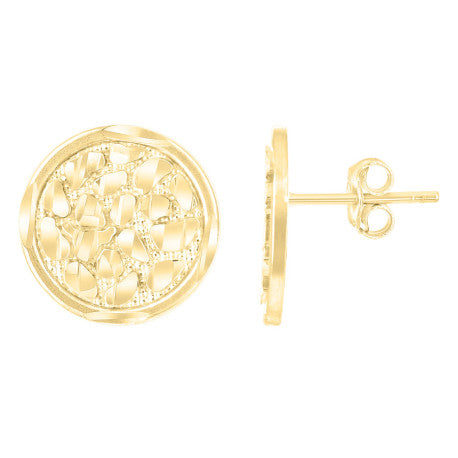 10Kt Gold Nugget Earring