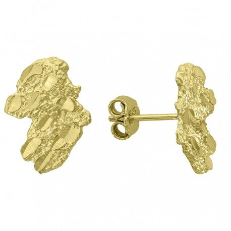 10Kt Gold Nugget Earring