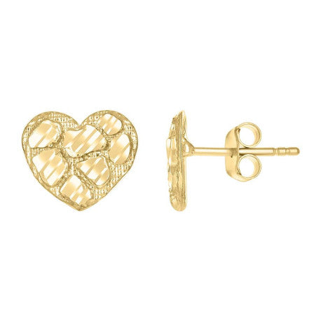 10Kt Gold Nugget Earring