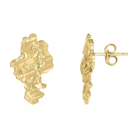 10Kt Gold Nugget Earrings