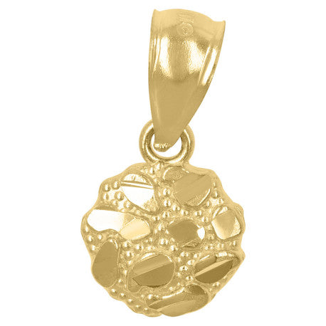 10Kt Gold Round Nugget Pendant