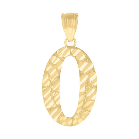 10Kt Gold Number "0" Pendant