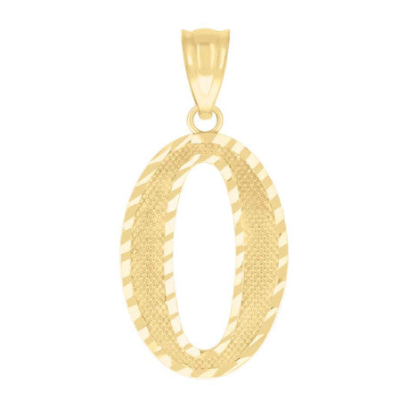 10Kt Gold Number "0" Pendant