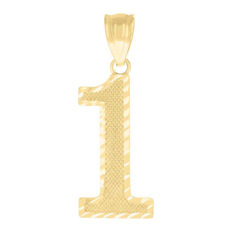 10Kt Gold Number "1" Pendant