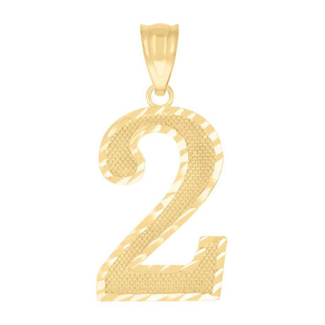 10Kt Gold Number "2" Pendant