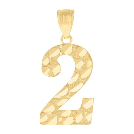 10Kt Gold Number "2" Pendant