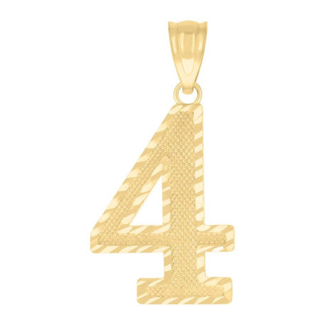 10Kt Gold Number "4" Pendant