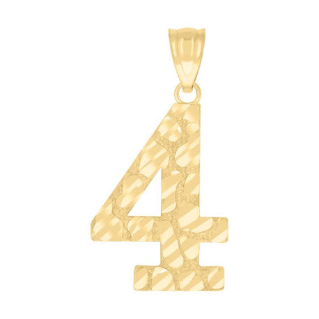 10Kt Gold Number "4" Pendant