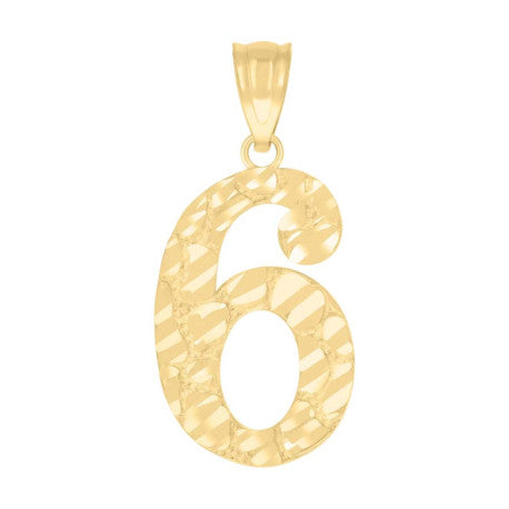 10Kt Gold Number "6" Pendant