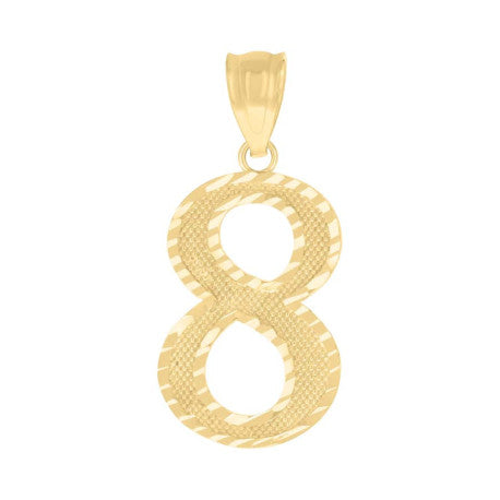 10Kt Gold Number "8" Pendant
