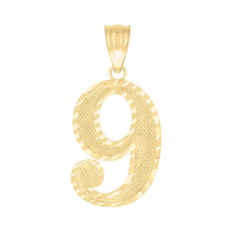 10Kt Gold Number "9" Pendant