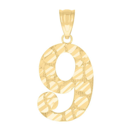 10Kt Gold Number "9" Pendant