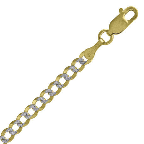 10kt-Gold Pave Cuban Chain-100