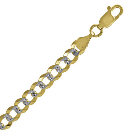 10kt-Gold Pave Cuban Chain-120