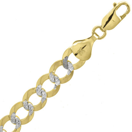 10kt-Gold Pave Cuban Chain-210