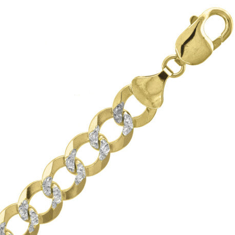 10kt-Gold Pave Cuban Chain-280