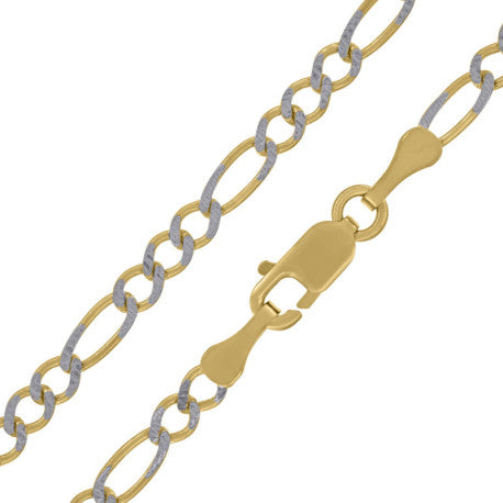 10kt-Gold Pave Figaro Chain 065