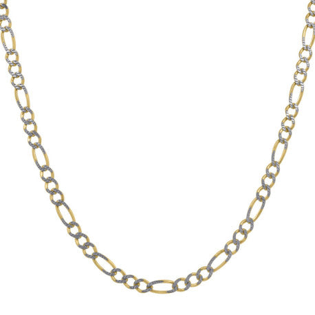 10kt-Gold Pave Figaro Chain 065