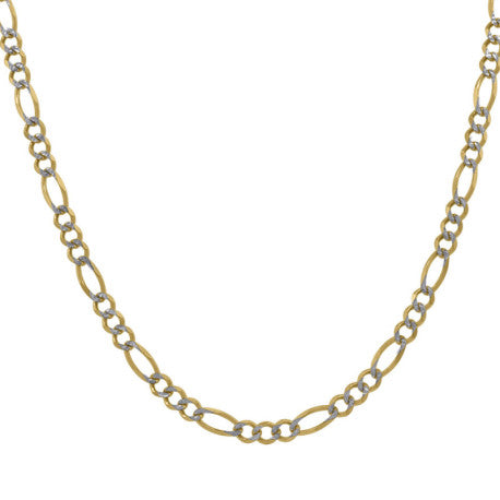 10kt-Gold Pave Figaro Chain 080