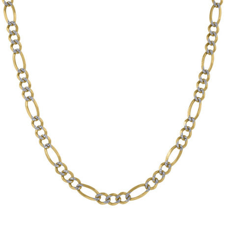 10kt-Gold Pave Figaro Chain 120