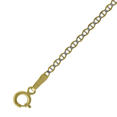 10kt-Gold Pave Mariner Chain 040