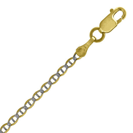 10kt-Gold Pave Mariner Chain 060